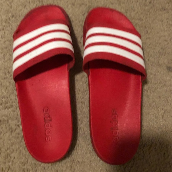 SOLD Red Adidas Slides - Picture 4 of 4